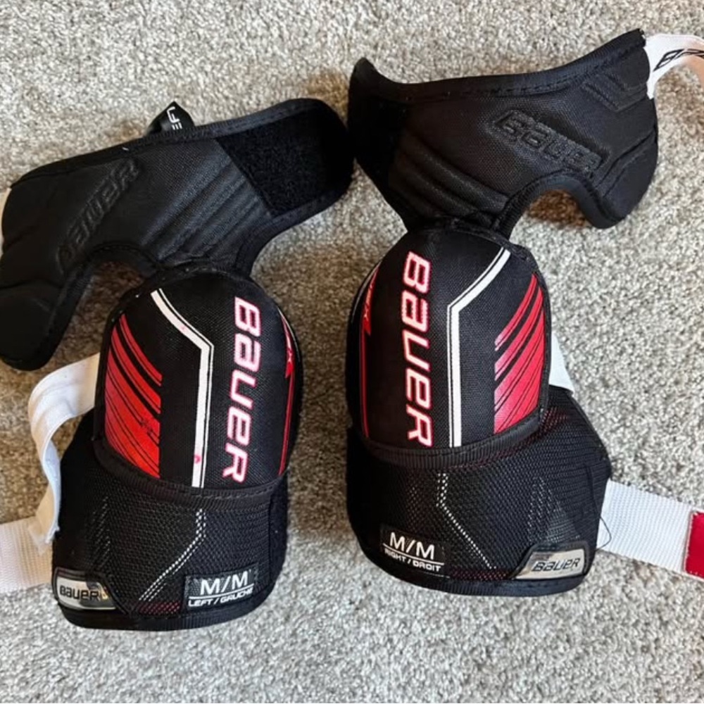 Bauer Red and Black Elbow Pads